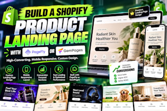 build a shopify product landing page with pagefly or gempages