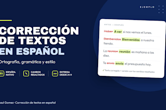 proofread and edit your spanish text for grammar and style