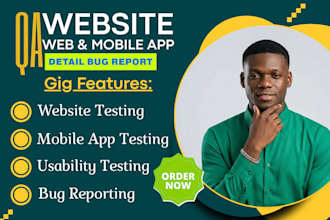 do mobile app testing, website testing, QA, bug testing and usability testing
