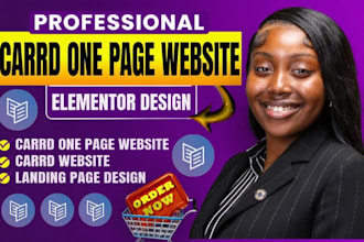 build carrd one page website landing page redesign landing page elementor design