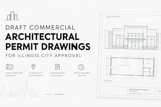 draft commercial architectural permit drawings for illinois city approval