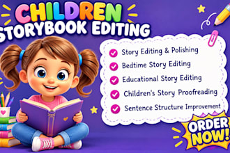 edit proofread children story book kids picture book editing