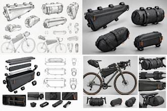 design bikepacking bags, cycling bag, bike luggage, frame bag, 3d handlebar bags