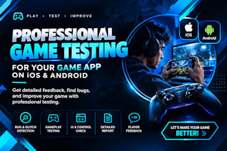 be your game tester for game testing, QA testing and playtesting for bug testing