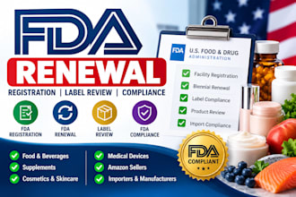 do fda renewal, fda registration, label review and fda compliance
