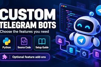 build a custom python telegram bot with optional features