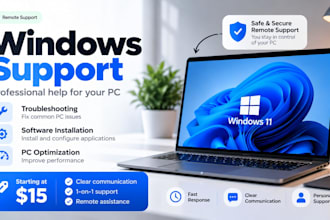 provide remote technical support for windows PC