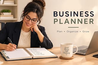 design a custom business planner, notebook and notion templates