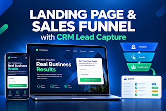 design a landing page and sales funnel with CRM lead capture