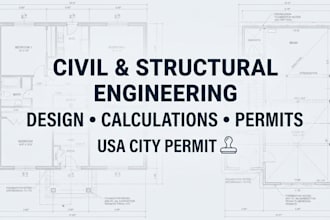 your civil and structural engineer for USA city permit design and calculations