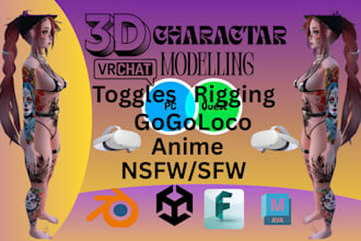 create 3d character for vrchat 3d model anime and 3d vroid