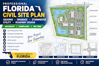 do florida civil site plan, grading drainage, stormwater utility roadway design