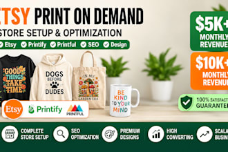 etsy print on demand store setup etsy printify printful etsy SEO pod shop design