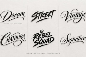 create custom hand lettering calligraphy typography logo