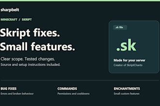 create custom minecraft skripts or fix your skript bugs