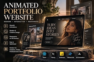 make animated portfolio website