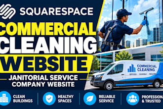 build squarespace commercial cleaning website janitorial service company website