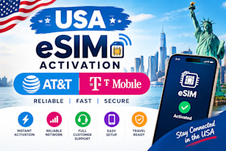 provide reliable USA att and t mobile esim