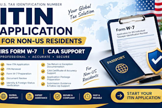 apply for your itin as an irs caa for non US residents