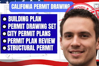 do full city permit drawing set, building permit plan for city approval plan set
