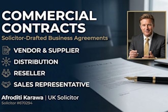 draft a UK sales representative agreement or commercial agency contract