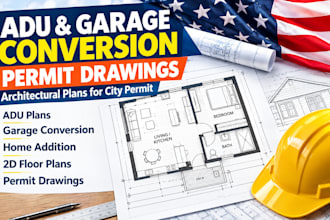 design adu permit drawing garage conversion 2d floor plan permit drawings
