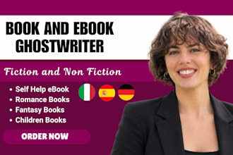 ghostwrite nonfiction or fiction blog book ebook in italian spanish german
