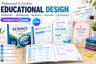 do educational textbook design workbook booklet journal curriculum plan in canva