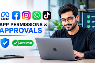 get meta , fb, ig, wa , tiktok app permissions and approvals