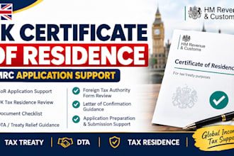 prepare UK certificate of residence with hmrc and tax treaty relief