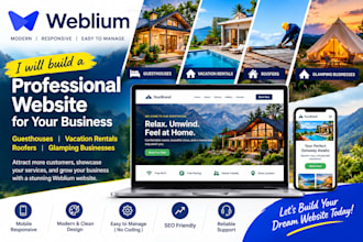 build guesthouses vacation rentals roofers glamping businesses weblium website