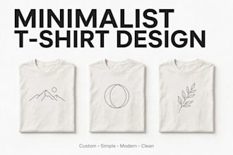 design 3 trendy minimalist aesthetic tshirt with mockup