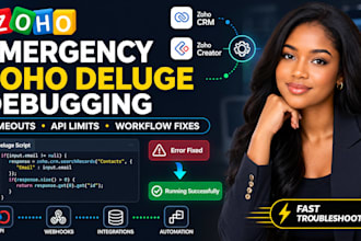 perform emergency deluge script debugging for zoho crm and zoho creator