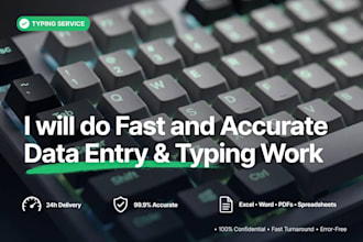 fast and accurate data entry and excel work
