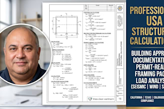 provide USA permit ready structural calculation and framing plans