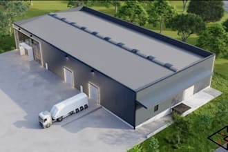 do exterior render 3d architecture rendering house, warehouse, commercial