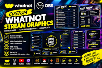 design custom whatnot card break boards, scoreboards, and obs stream layouts