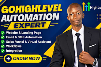 setup gohighlevel automation, CRM, workflows, funnels and email SMS
