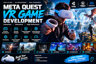 develop a VR game for meta quest, oculus, unity, and unreal engine