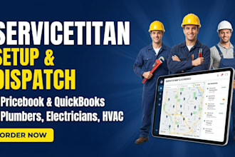 setup servicetitan pricebook, dispatch, business units quickbooks integration