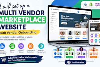 set up a multi vendor marketplace website with vendor onboarding
