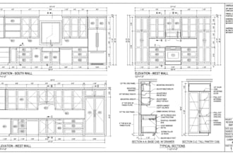 create kitchen cabinet shop drawing, fabrication details and cutlist