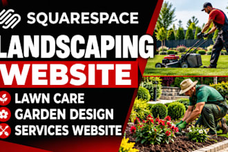 design squarespace landscaping website lawn care garden design service website