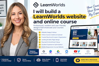 build learnworlds website and online course