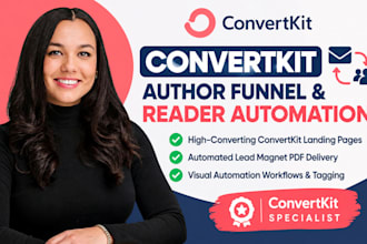 build convertkit author funnel and ebook landing page automation