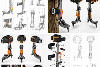 design tree climbing, tree scraping, arborist products in 3d cad design