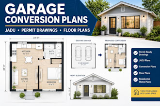 do adu, jadu permit drawing, floor plan, conversion and residential home plan