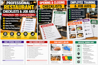 create professional restaurant checklists, job aids, and training sheets
