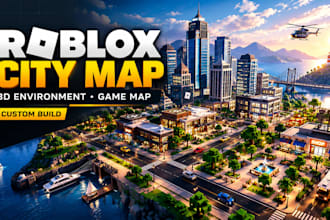 build roblox city map game map 3d environment map design roblox studio