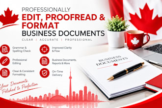 professionally edit, proofread and format business documents